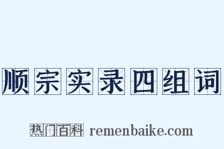 顺宗实录四组词是什么意思的图片